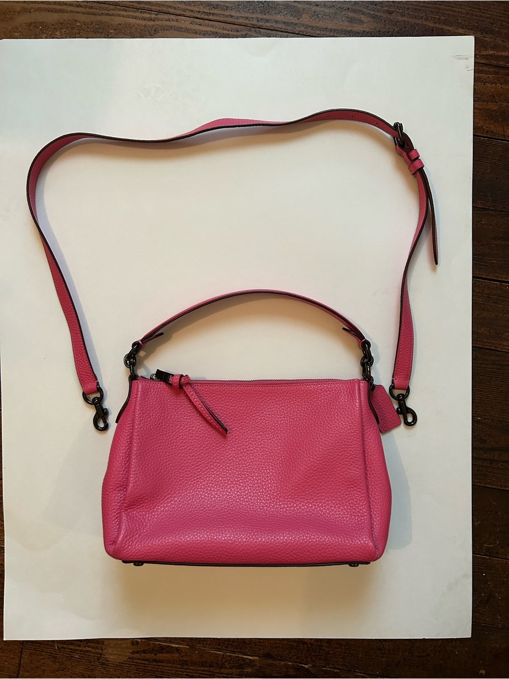 Coach Pink Pebbled Leather Crossbody Bag